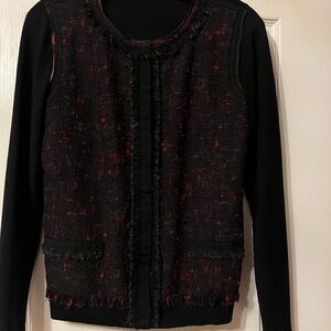 Elie Tahari Black and Red Cardigan
